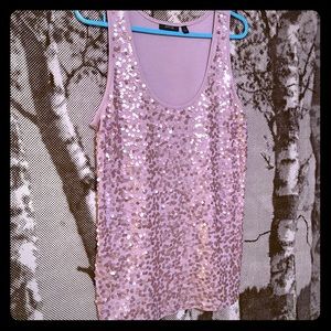 Sequined pink tank
